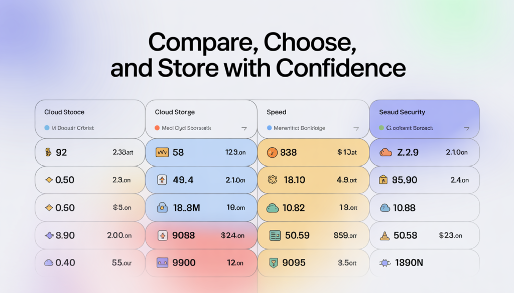 Comparison Cloud Storage Services — Price, Speed, and Security
